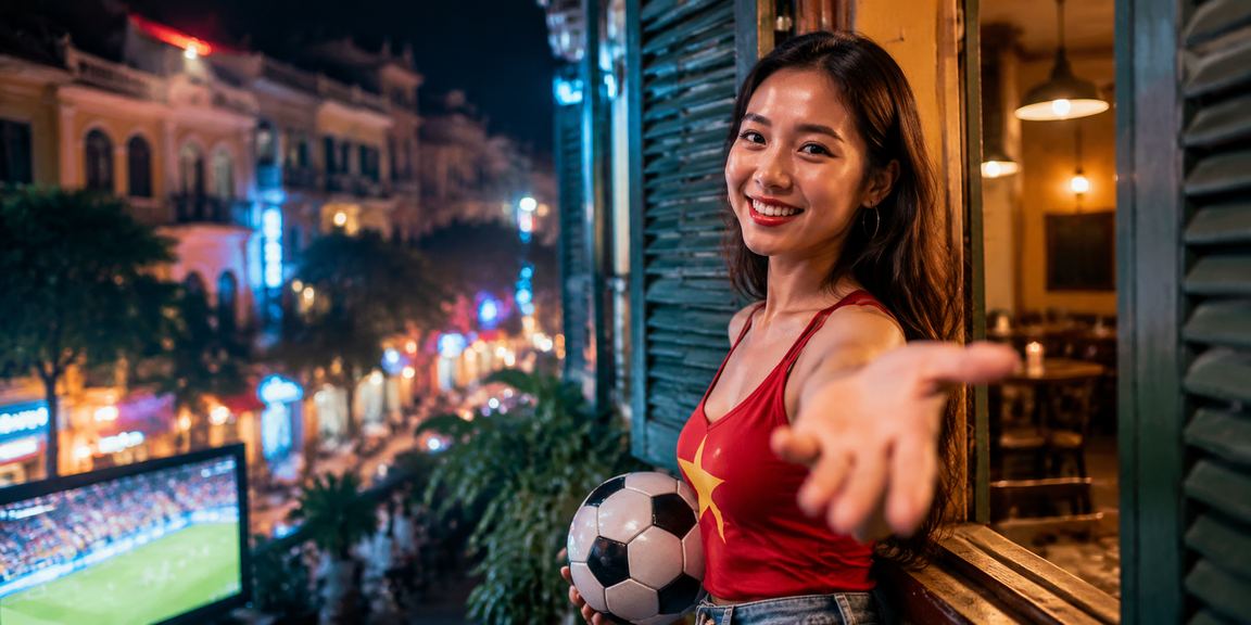 Người hâm mộ bóng đá tại Hà Nội theo dõi kèo cược trực tuyến qua điện thoại tại quán cà phê