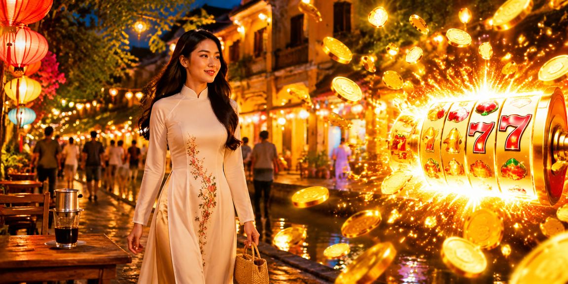 Người chơi tại Hội An thưởng thức cà phê trong khi trải nghiệm slot game trên điện thoại